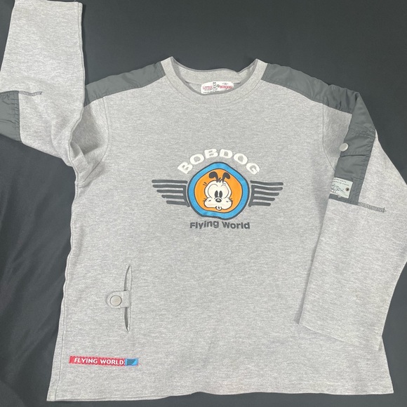 Little Bobdog Boys Gray Embroidered Patched Sweatshirt Size 14 - Picture 7 of 9